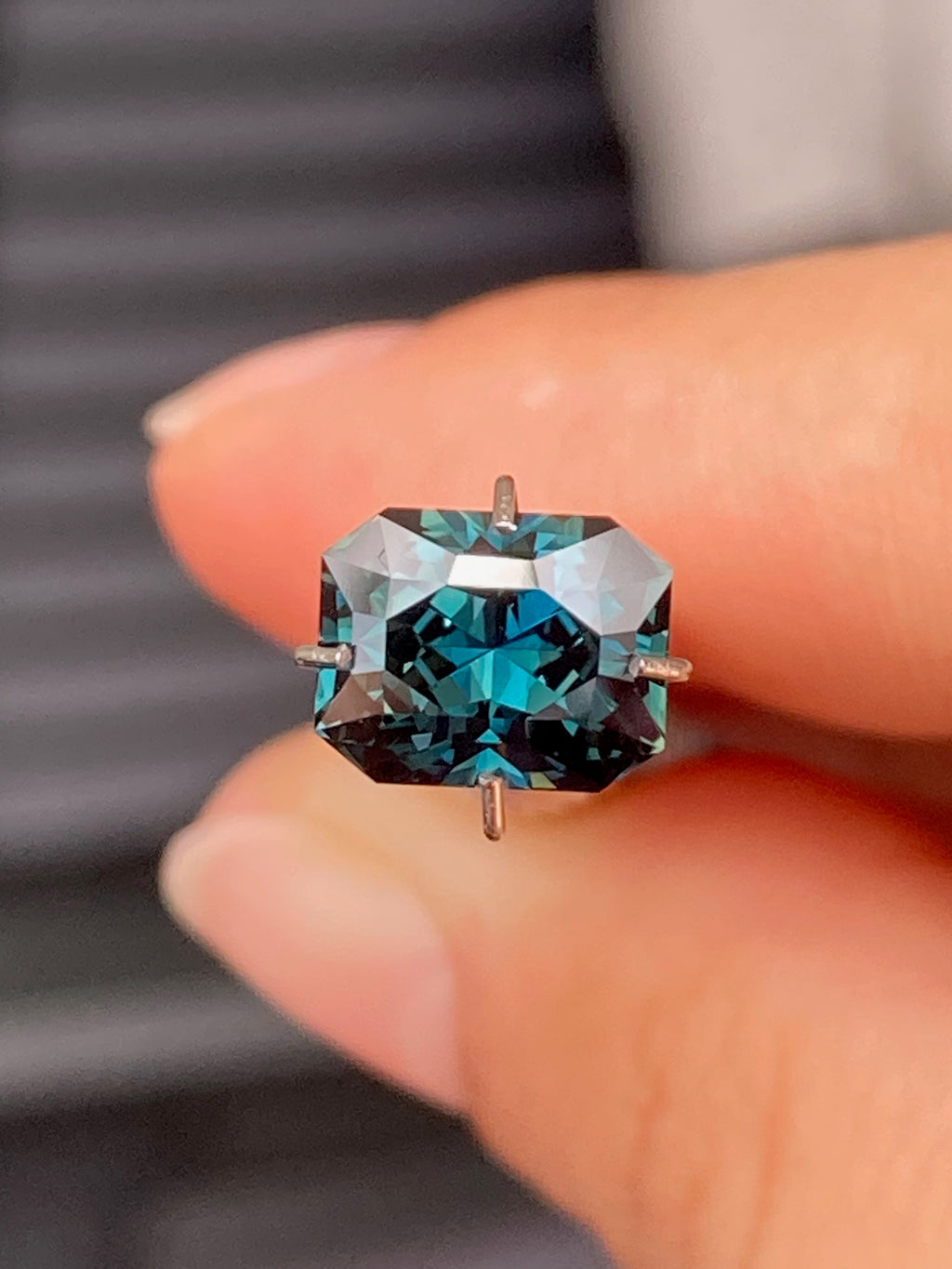2.16ct teal sapphire recut