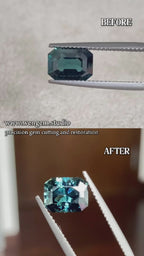 2.16ct teal sapphire recut