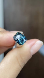 2.16ct teal sapphire recut