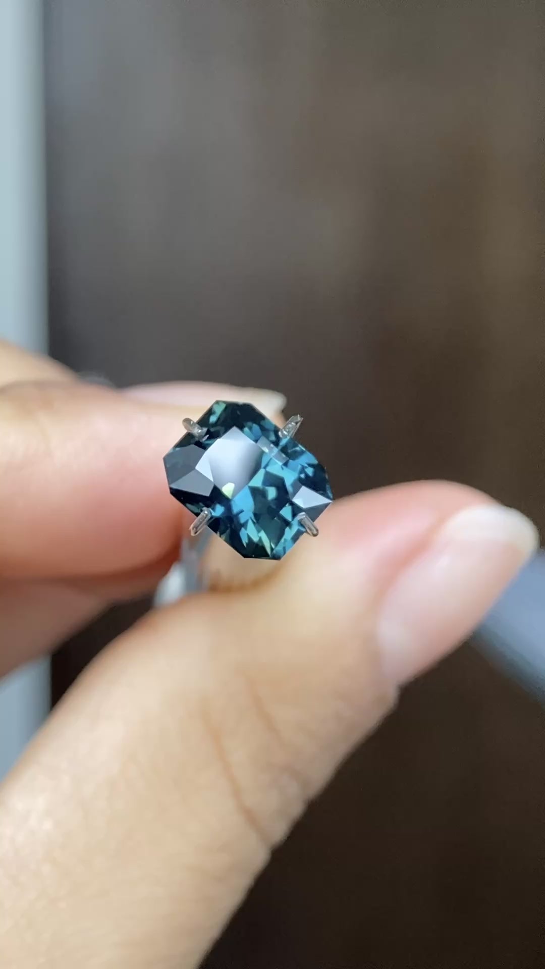 2.16ct teal sapphire recut