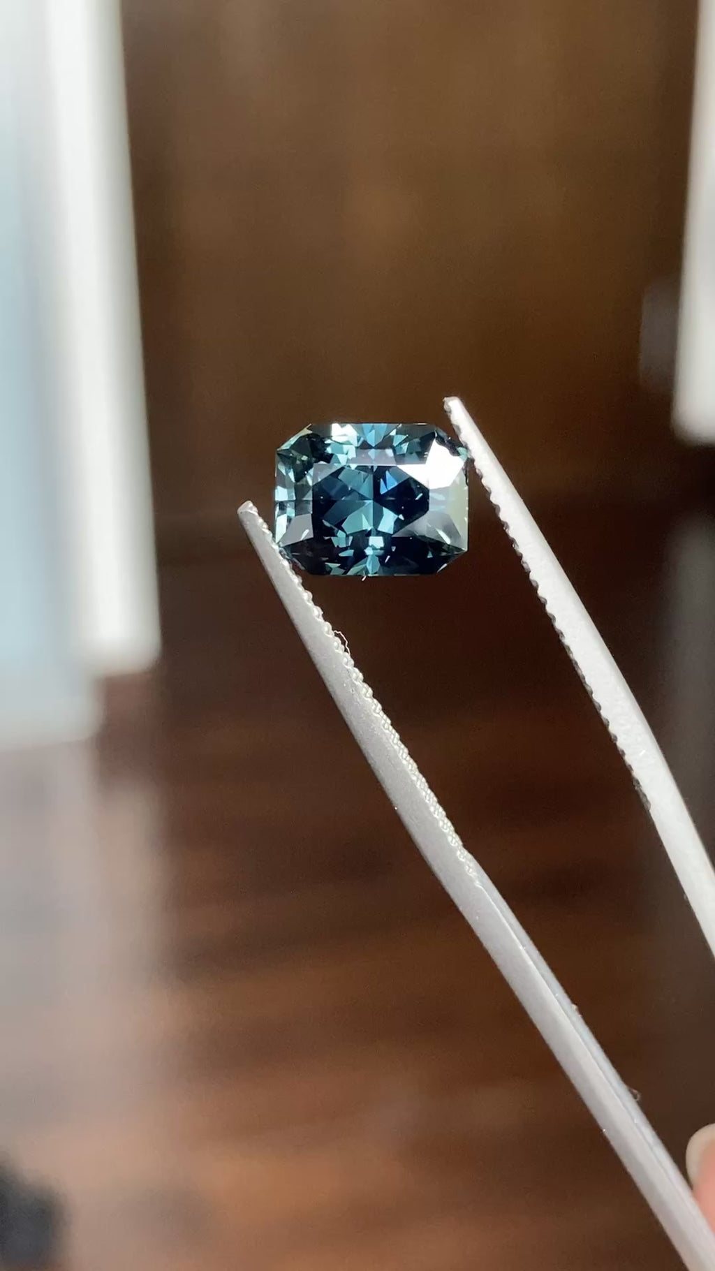 2.16ct teal sapphire recut